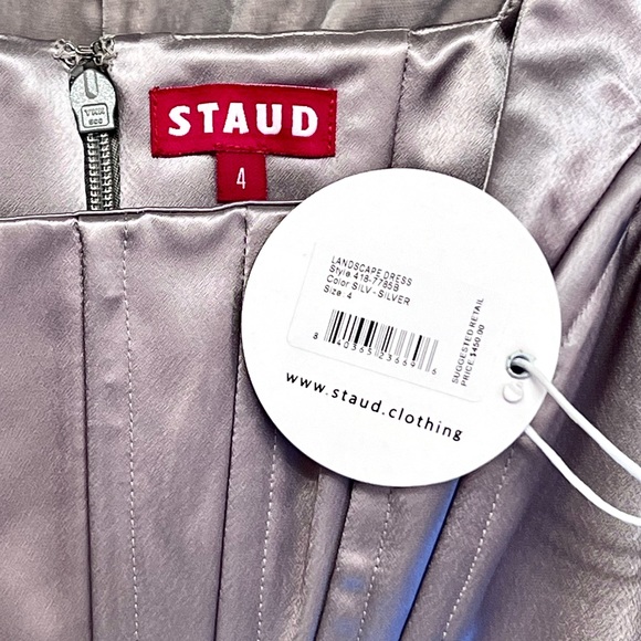 ๐บ๐HP๐๐บ NWT Staud Landscape Mini Dress Silver - Picture 16 of 16